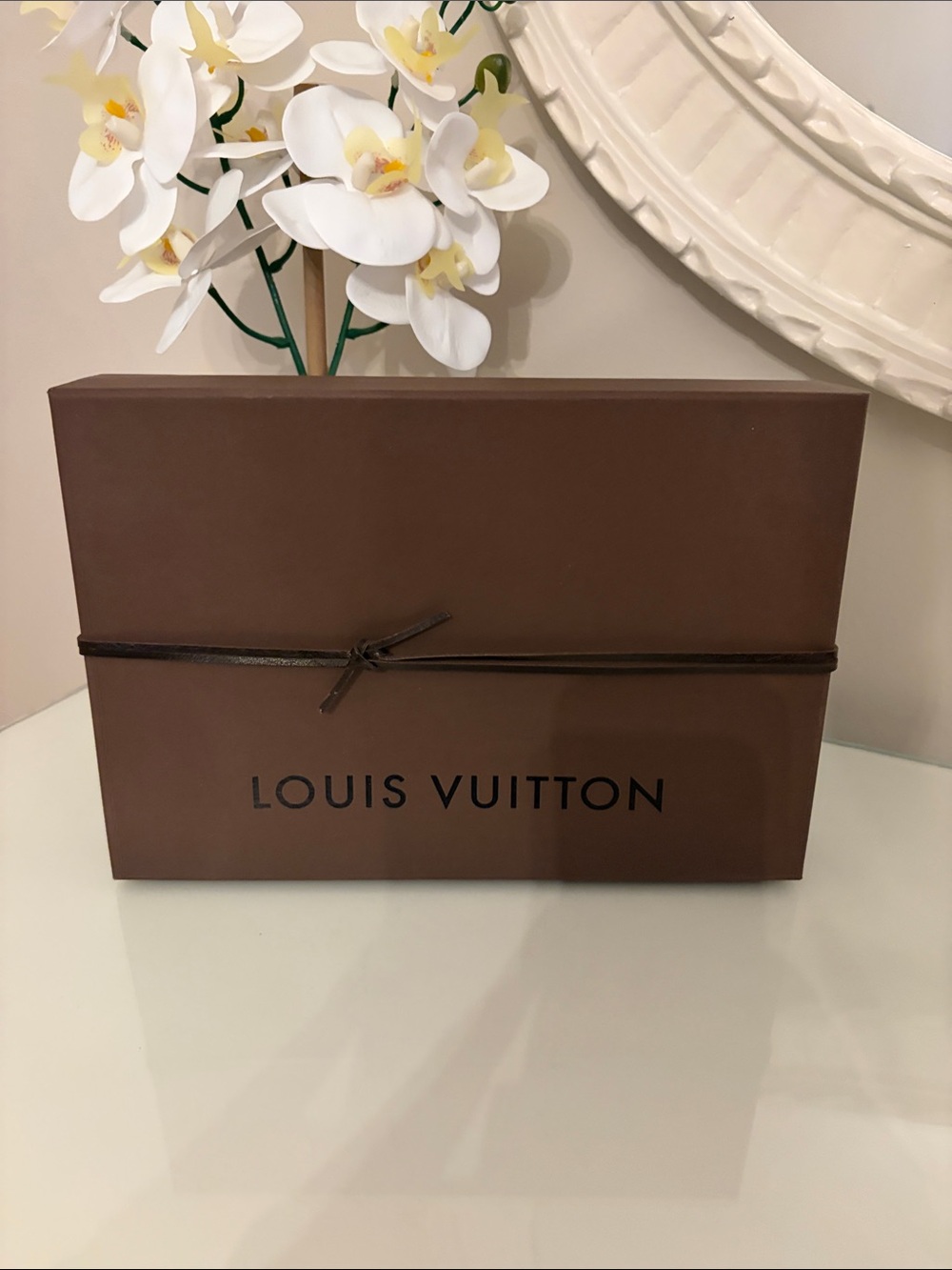 Louis Vuitton Dark Brown Gift Box with leather Accent